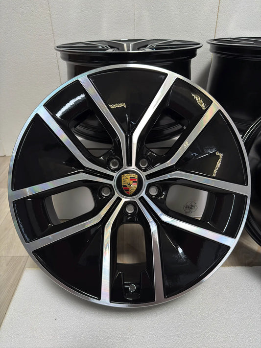 NEU* Original Porsche Taycan II 21 Zoll Aero Design Felgen Alufelgen 9J1601025BS 9J1601025BT 9x21 ET54 11x21 ET59 Turbo S GTS GT 4 S Cross Turismo Sport Felgensatz 9J1 Schwarz MwSt.