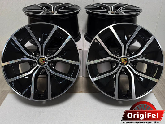 NEU* Original Porsche Taycan II 21 Zoll Aero Design Felgen Alufelgen 9J1601025BS 9J1601025BT 9x21 ET54 11x21 ET59 Turbo S GTS GT 4 S Cross Turismo Sport Felgensatz 9J1 Schwarz MwSt.