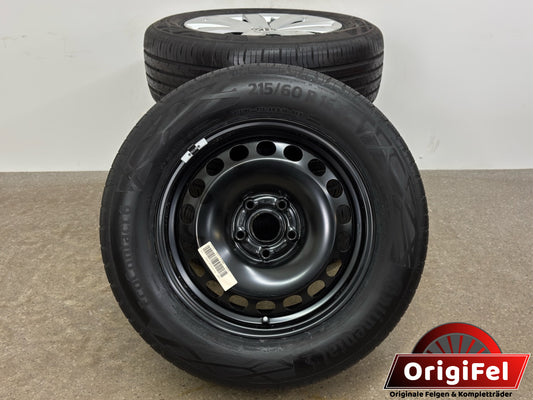 Neu Original VW Passat B8 3G Skoda Superb III 3V 215/60 R16 Zoll Sommerrräder Sommerreifen 3Q0601027 Stahlfelgen Felgen 6,5x16 ET41 5x112 Sommerkomplettradsatz
