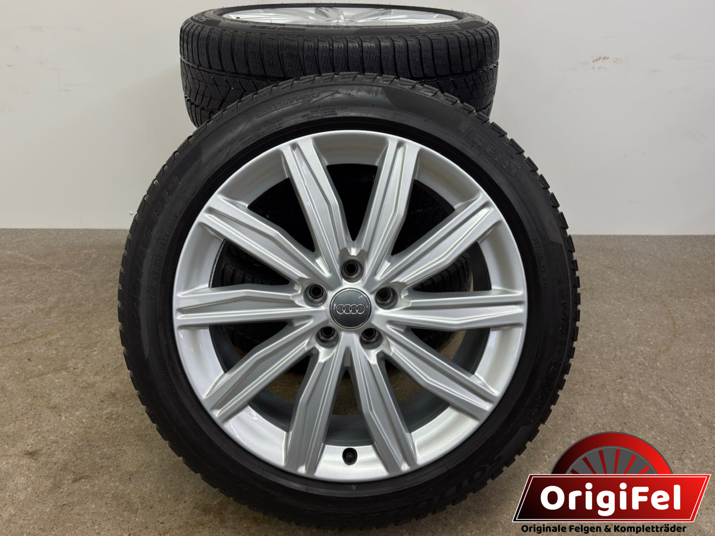 Original Audi A6 S6 C8 4K 19 Zoll Winterräder Winterreifen Felgen 4K0601025M Alufelgen 245/45 R19 102V M+S S-Line Silber Sport Limousine Avant 8x19 ET39 Winterradsatz Pirelli