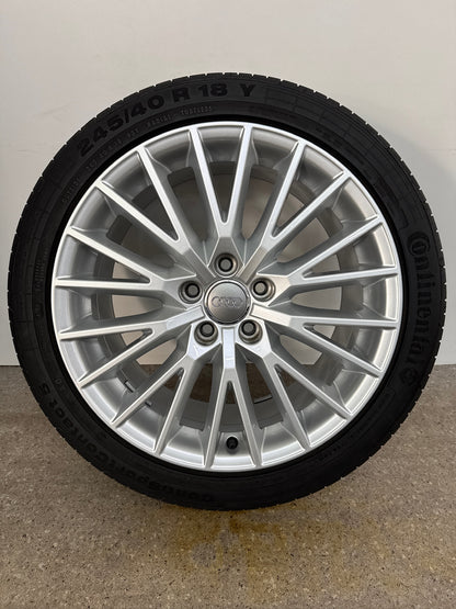 Original Audi TT TTS FV 8S 18 Zoll Felgen Alufelgen 8S0601025D S-Line 8Jx18H2 ET50 Sport Felgensatz Silber Coupé Roadster Facelift