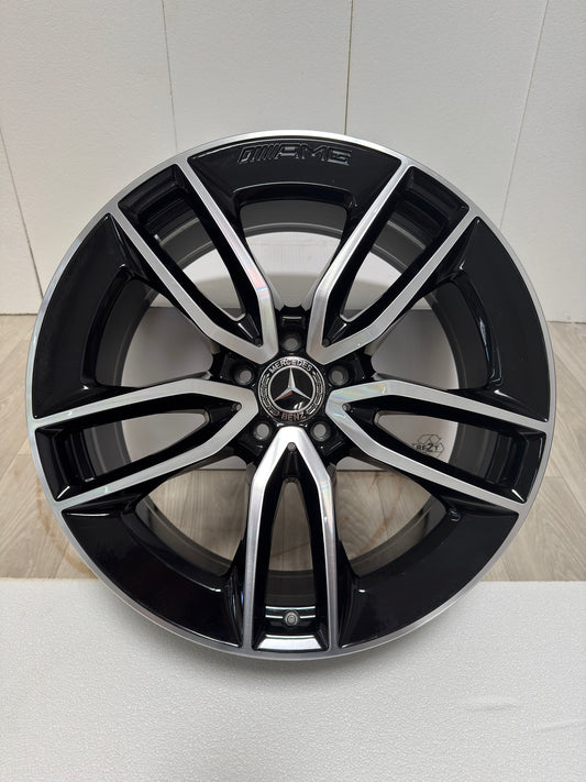 Original Mercedes E-Klasse W213 43 53 AMG 20 Zoll Felge A2134015000 Alufelge Einzelfelge W213 S213 C238 A238 9x20 ET49 Schwarz Glanzgedreht Limousine T-Modell Ersatzfelge