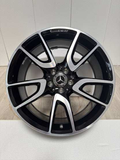 Original Mercedes E-Klasse W213 43 53 AMG 20 Zoll Felge A2134012500 Alufelge Einzelfelge W213 S213 C238 A238 9x20 ET49 Schwarz Glanzgedreht Limousine T-Modell Ersatzfelge