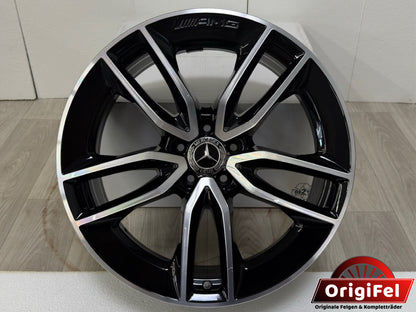 Original Mercedes E-Klasse W213 43 53 AMG 20 Zoll Felge A2134014900 Alufelge Einzelfelge W213 S213 C238 A238 8x20 ET20 Schwarz Glanzgedreht Limousine T-Modell Ersatzfelge