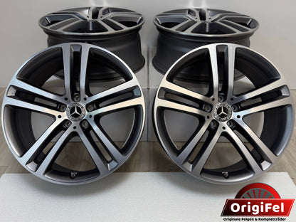 WIE NEU inkl. RDKS Original Mercedes GLE V 167 X 167 C 167 20 Zoll Felgen Alufelgen A1674012400 A1674012500 SUV Coupé Anthrazit Grau Glanzgedreht Sport Felgensatz MwSt. ausweisbar