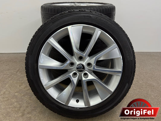 Original Skoda Karoq NU 18 Zoll Braga Felgen Alufelgen 57A601025D 57A601025L 7Jx18H2 ET45 Silber Felgensatz Style Simply Clever