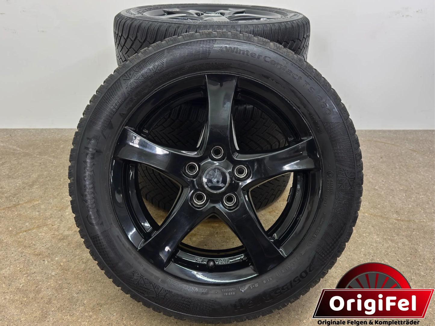 Original Skoda Octavia III 3 5E 16 Zoll Winterräder Winterreifen Felgen KBA 49473 Alufelgen 6x16 ET48 5x112 205/55 R16 91H Schwarz Kombi Limousine Winterradsatz