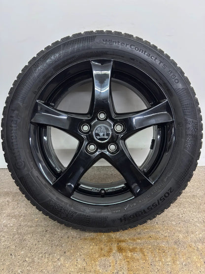 Original Skoda Octavia III 3 5E 16 Zoll Winterräder Winterreifen Felgen KBA 49473 Alufelgen 6x16 ET48 5x112 205/55 R16 91H Schwarz Kombi Limousine Winterradsatz
