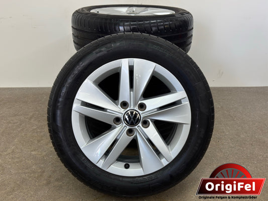 Original VW Golf VIII 8 CD 16 Zoll Norfolk Sommerräder Sommerreifen Felgen 5H0601025 Alufelgen 205/55 R16 91V 7x16 ET48 Silber 5x112