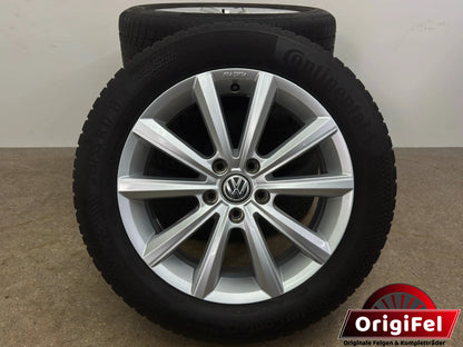 Original VW Passat B8 3G 17 Zoll Merano Winterräder Winterreifen Felgen 3G0071497C Alufelgen 215/55 R17 94H KBA50876 M+S Silber 6,5x17 ET41 5x112 Limousine Variant Winterradsatz