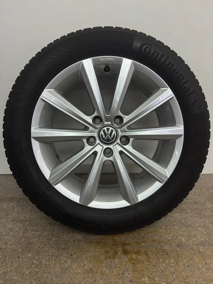Original VW Passat B8 3G 17 Zoll Merano Winterräder Winterreifen Felgen 3G0071497C Alufelgen 215/55 R17 94H KBA50876 M+S Silber 6,5x17 ET41 5x112 Limousine Variant Winterradsatz