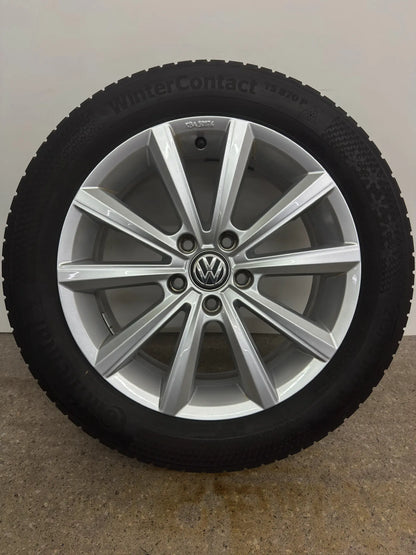 Original VW Passat B8 3G 17 Zoll Merano Winterräder Winterreifen Felgen 3G0071497C Alufelgen 215/55 R17 94H KBA50876 M+S Silber 6,5x17 ET41 5x112 Limousine Variant Winterradsatz