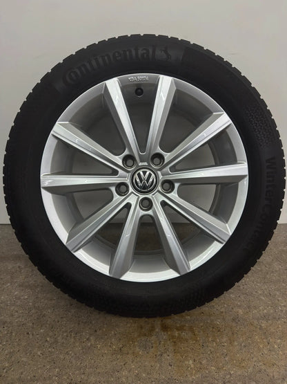 Original VW Passat B8 3G 17 Zoll Merano Winterräder Winterreifen Felgen 3G0071497C Alufelgen 215/55 R17 94H KBA50876 M+S Silber 6,5x17 ET41 5x112 Limousine Variant Winterradsatz