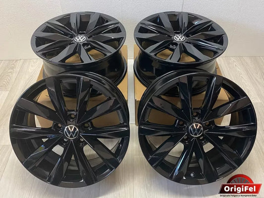 NEU* Original VW T5 T6 7E Springfield 18 Zoll Felgen 7E0601025Q Alufelgen Schwarz 8x18 ET50 5x120 T5.1 T5.2 T6.1 T6.2 Kasten Transporter Multivan Pritsche 7H 7HB 7HM Felgensatz