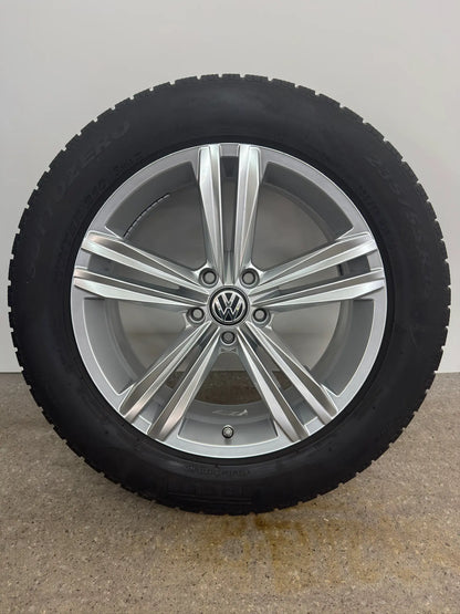 Original VW Tiguan II 2 Sebring 18 Zoll Winterräder Winterreifen Felgen 5NA601025M 5NA601025AQ Alufelgen 235/55 R18 104H M+S R-Line Silber Allspace AD1 5NA RDKS Winterradsatz