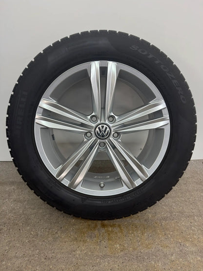 Original VW Tiguan II 2 Sebring 18 Zoll Winterräder Winterreifen Felgen 5NA601025M 5NA601025AQ Alufelgen 235/55 R18 104H M+S R-Line Silber Allspace AD1 5NA RDKS Winterradsatz