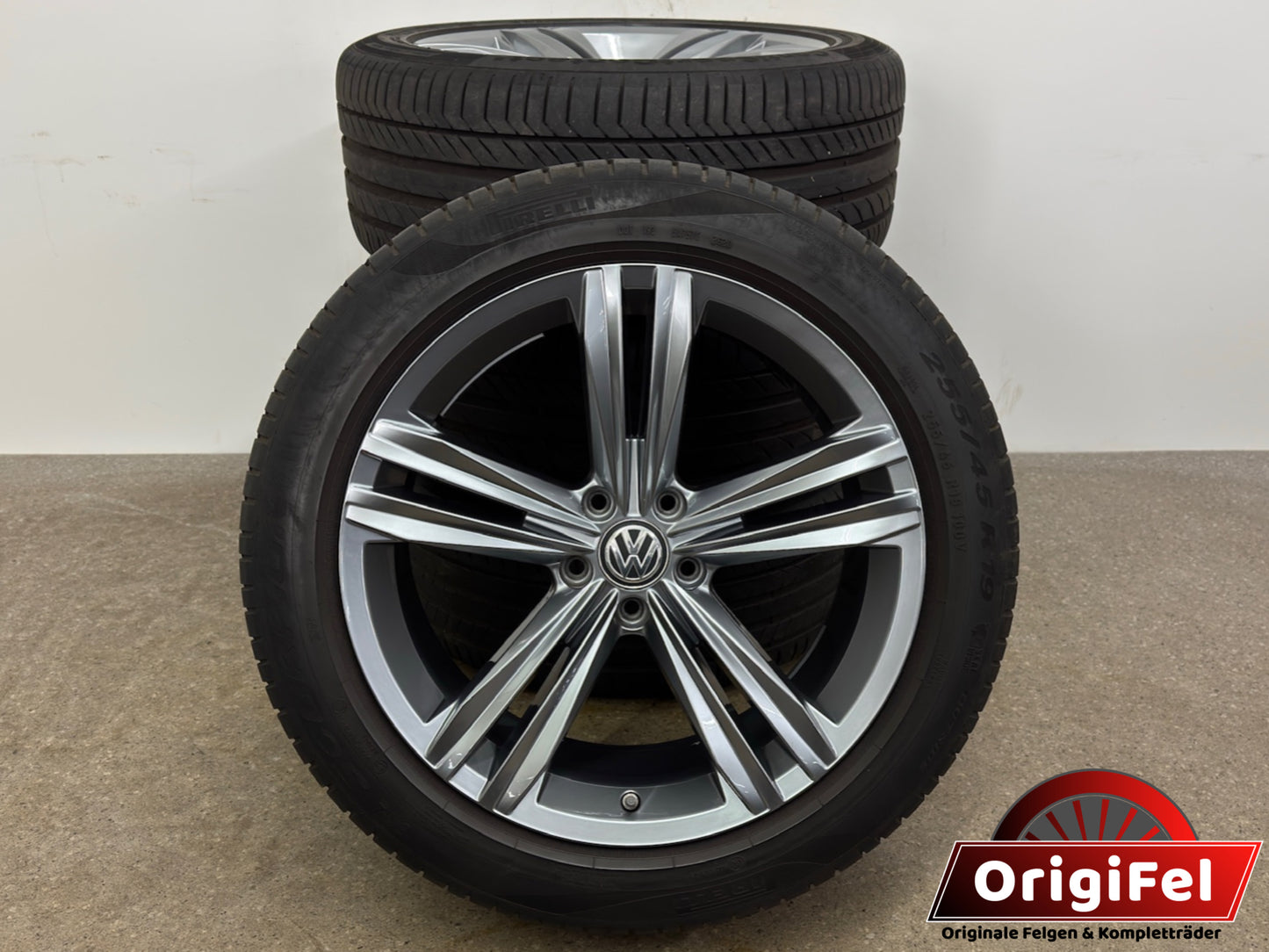 Original VW Tiguan II 2 Sebring 19 Zoll Sommerräder Sommerreifen Felgen 5NA601025E Alufelgen R-Line Allspace 255/45 R19 100V 5x112 8,5x19 ET38 SUV Anthrazit RDKS AD1 5NA 5N Sommerradsatz