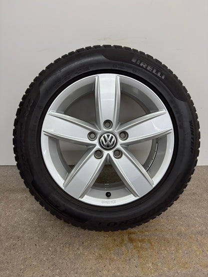 Original VW Touran II 2 5T 16 Zoll Corvara Winterräder Winterreifen Felgen 5TA071496 KBA50413 205/60 R16 96H M+S Alufelgen Silber 6,5x16 ET48 Winterradsatz MwSt.