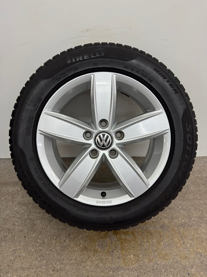 Original VW Touran II 2 5T 16 Zoll Corvara Winterräder Winterreifen Felgen 5TA071496 KBA50413 205/60 R16 96H M+S Alufelgen Silber 6,5x16 ET48 Winterradsatz MwSt.