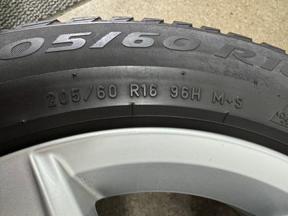 Original VW Touran II 2 5T 16 Zoll Corvara Winterräder Winterreifen Felgen 5TA071496 KBA50413 205/60 R16 96H M+S Alufelgen Silber 6,5x16 ET48 Winterradsatz MwSt.
