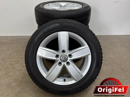 Original VW Touran II 2 5T 16 Zoll Corvara Winterräder Winterreifen Felgen 5TA071496 KBA50413 205/60 R16 96H M+S Alufelgen Silber 6,5x16 ET48 Winterradsatz MwSt.