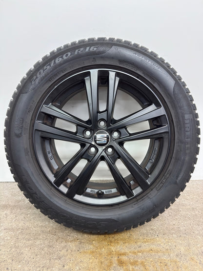 Seat Arona KJ 16 Zoll Winterräder Winterreifen Felgen Alufelgen 205/60 R16 96H Schwarz M+S 5x100 6x16 ET45 SUV Pirelli SeatInside KBA 51055 Winterradsatz MwSt. ausweisbar