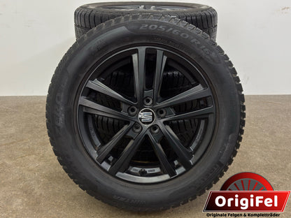Seat Arona KJ 16 Zoll Winterräder Winterreifen Felgen Alufelgen 205/60 R16 96H Schwarz M+S 5x100 6x16 ET45 SUV Pirelli SeatInside KBA 51055 Winterradsatz MwSt. ausweisbar