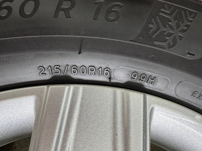 TOP 7,3 / 6,5mm VW Touran II 2 5T Skoda Yeti 5L 16 Zoll Winterräder Winterreifen Felgen Alufelgen KBA49303 Silber 215/60 R16 99H Michelin Alpin 6 Winterradsatz M+S