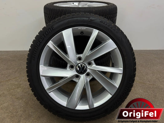 TOP 7,5-7mm DOT23 Original VW Golf VIII 8 5H CD 17 Zoll Gavia Winterräder Winterreifen Felgen 5H0071497 Alufelgen Silber 205/50 R17 93V M+S 6,5x17 ET46 5x112 Winterradsatz MwSt.