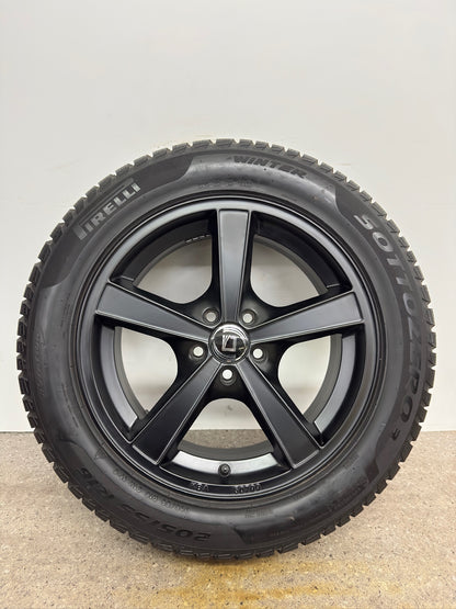 TOP 7,5mm VW T-Cross C1 Polo VI 6 AW New Beetle MJ Skoda Scala Kamiq NW Audi A1 GB TT 8N A2 8Z 16 Zoll Winterräder Winterreifen Felgen Alufelgen Schwarz M+S 205/55 R16 91H Winterradsatz