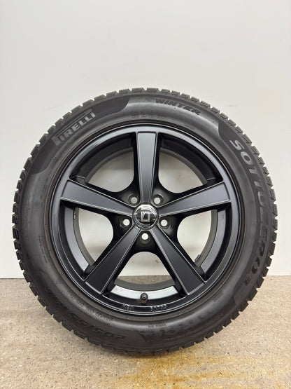 TOP 7,5mm VW T-Cross C1 Polo VI 6 AW New Beetle MJ Skoda Scala Kamiq NW Audi A1 GB TT 8N A2 8Z 16 Zoll Winterräder Winterreifen Felgen Alufelgen Schwarz M+S 205/55 R16 91H Winterradsatz