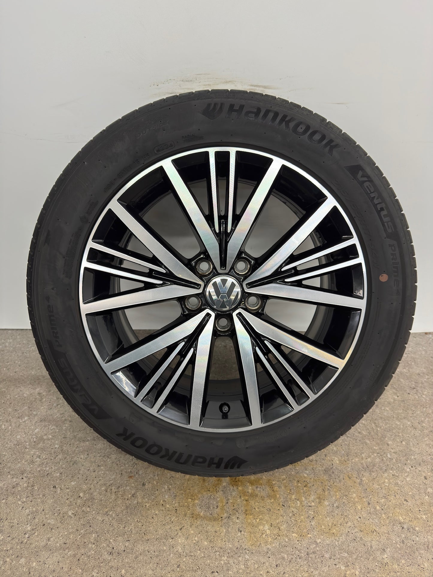 TOP DOT2024 Original VW Beetle 5C Linas 17 Zoll Sommerräder Sommerreifen Felgen 5C0601025BQ Alufelgen 215/55 R17 94W Sport Cabriolet Facelift Sommerradsatz Schwarz-Silber glanzgedreht