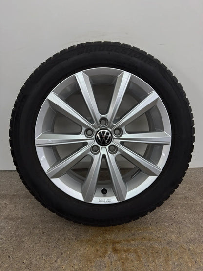 TOP DOT22 Original VW Polo VI 6 2G AW 16 Zoll Merano Winterräder Winterreifen Felgen 2G0601025A 2G0071496 Alufelgen 185/60 R16 90H KBA 51206 R-Line Silber 5x100 6x16 ET45 Winterradsatz