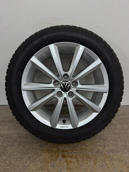 TOP DOT22 Original VW Polo VI 6 2G AW 16 Zoll Merano Winterräder Winterreifen Felgen 2G0601025A 2G0071496 Alufelgen 185/60 R16 90H KBA 51206 R-Line Silber 5x100 6x16 ET45 Winterradsatz