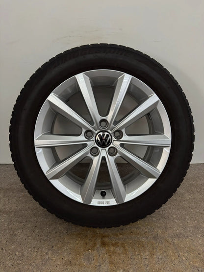 TOP DOT22 Original VW Polo VI 6 2G AW 16 Zoll Merano Winterräder Winterreifen Felgen 2G0601025A 2G0071496 Alufelgen 185/60 R16 90H KBA 51206 R-Line Silber 5x100 6x16 ET45 Winterradsatz