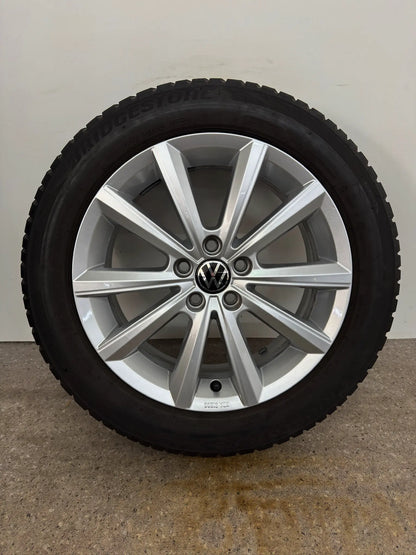 TOP DOT22 Original VW Polo VI 6 2G AW 16 Zoll Merano Winterräder Winterreifen Felgen 2G0601025A 2G0071496 Alufelgen 185/60 R16 90H KBA 51206 R-Line Silber 5x100 6x16 ET45 Winterradsatz