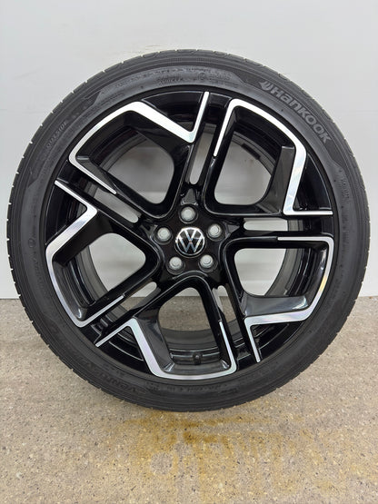 TOP DOT24 Original VW T-Cross C1 York 18 Zoll Sommerräder Sommerreifen Felgen 2GM601025AM 2GM601025AN Alufelgen 215/45 R18 89V R-Line Sport Edition Schwarz Glanz 7x18 ET39 5x100 Sommerradsatz SUV
