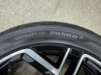TOP DOT24 Original VW T-Cross C1 York 18 Zoll Sommerräder Sommerreifen Felgen 2GM601025AM 2GM601025AN Alufelgen 215/45 R18 89V R-Line Sport Edition Schwarz Glanz 7x18 ET39 5x100 Sommerradsatz SUV