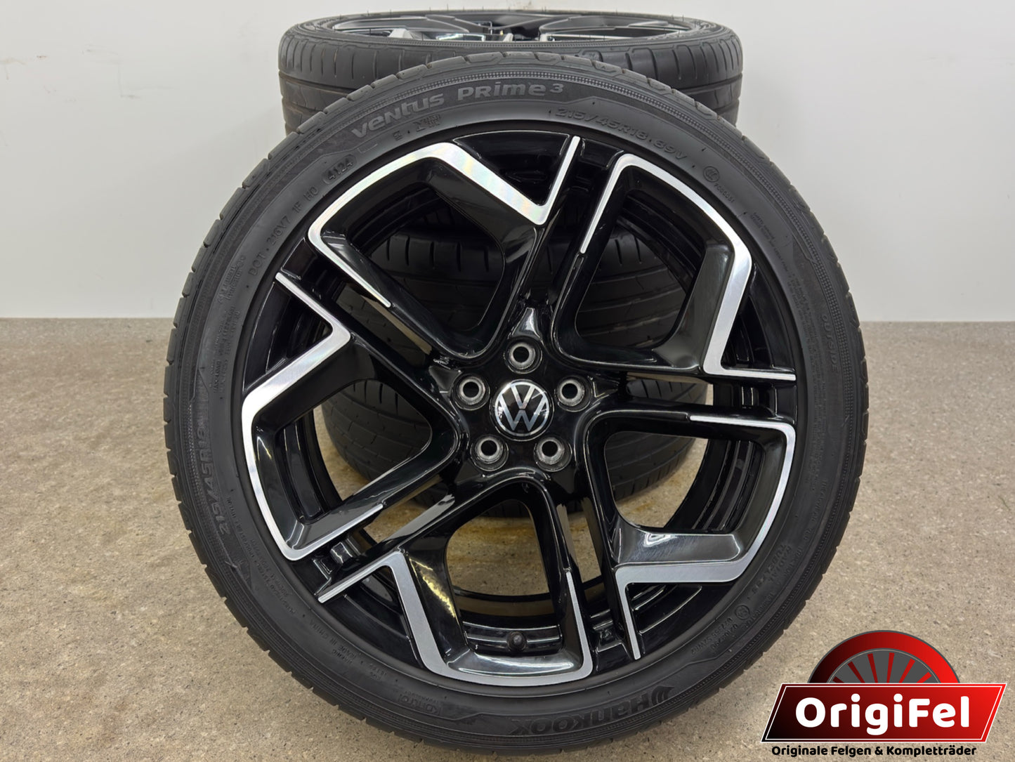 TOP DOT24 Original VW T-Cross C1 York 18 Zoll Sommerräder Sommerreifen Felgen 2GM601025AM 2GM601025AN Alufelgen 215/45 R18 89V R-Line Sport Edition Schwarz Glanz 7x18 ET39 5x100 Sommerradsatz SUV