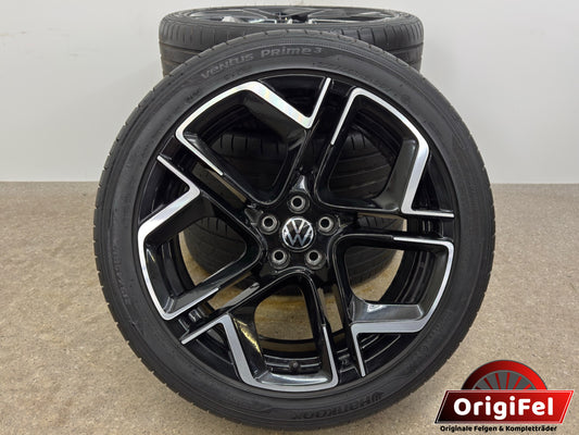 TOP DOT24 Original VW T-Cross C1 York 18 Zoll Sommerräder Sommerreifen Felgen 2GM601025AM 2GM601025AN Alufelgen 215/45 R18 89V R-Line Sport Edition Schwarz Glanz 7x18 ET39 5x100 Sommerradsatz SUV