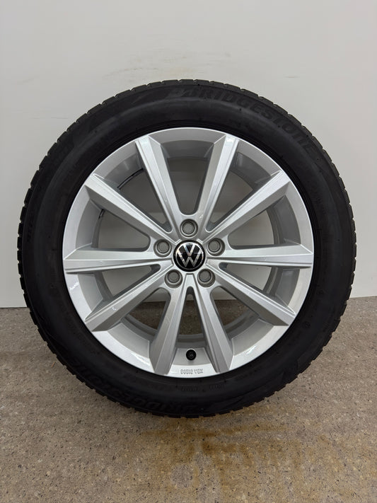 TOP Original VW Polo VI 6 2G AW 16 Zoll Merano Winterräder Winterreifen Felgen 2G0601025A 2G0071496 Alufelgen 185/60 R16 90H KBA 51206 R-Line Silber 5x100 6x16 ET45 Winterradsatz