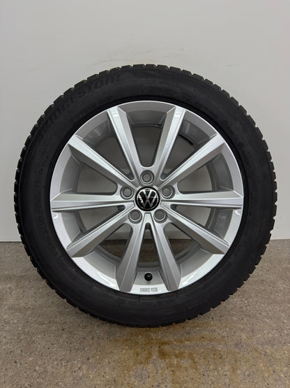 TOP Original VW Polo VI 6 2G AW 16 Zoll Merano Winterräder Winterreifen Felgen 2G0601025A 2G0071496 Alufelgen 185/60 R16 90H KBA 51206 R-Line Silber 5x100 6x16 ET45 Winterradsatz