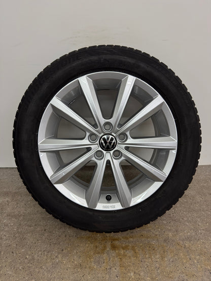 TOP Original VW Polo VI 6 2G AW 16 Zoll Merano Winterräder Winterreifen Felgen 2G0601025A 2G0071496 Alufelgen 185/60 R16 90H KBA 51206 R-Line Silber 5x100 6x16 ET45 Winterradsatz