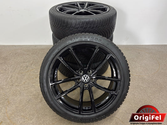 TOP VW Arteon 3H Tiguan I 1 5N 19 Zoll Winterräder Winterreifen Felgen Alufelgen Shooting Brake Variant R-Line Coupé Schwarz 225/45 R19 96V M+S Sport Winterradsatz SUV KBA51365