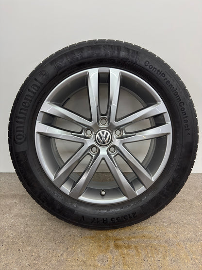 TOP ZUSTAND Original VW Touran II 2 5T 17 Zoll Salvador Sommerräder Sommerreifen Felgen 5TA601025G Alufelgen R-Line Highline Anthrazit 215/55 R17 94V 6,5x17 ET52 RDKS Sommerradsatz MwSt.