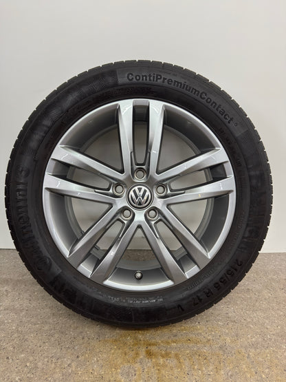 TOP ZUSTAND Original VW Touran II 2 5T 17 Zoll Salvador Sommerräder Sommerreifen Felgen 5TA601025G Alufelgen R-Line Highline Anthrazit 215/55 R17 94V 6,5x17 ET52 RDKS Sommerradsatz MwSt.