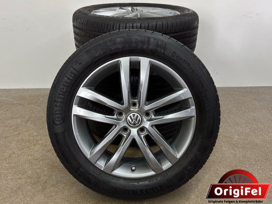 TOP ZUSTAND Original VW Touran II 2 5T 17 Zoll Salvador Sommerräder Sommerreifen Felgen 5TA601025G Alufelgen R-Line Highline Anthrazit 215/55 R17 94V 6,5x17 ET52 RDKS Sommerradsatz MwSt.