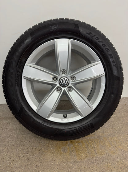 Top Original VW Tiguan II 2 Corvara 17 Zoll Felgen Alufelgen 6,5x17 ET38 5NA071497 KBA49906 RDKS Felgensatz MwSt. 5x112 (Winterreifen sind TRANSPORTSCHUTZ)