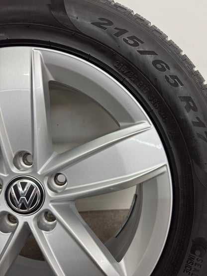 Top Original VW Tiguan II 2 Corvara 17 Zoll Felgen Alufelgen 6,5x17 ET38 5NA071497 KBA49906 RDKS Felgensatz MwSt. 5x112 (Winterreifen sind TRANSPORTSCHUTZ)