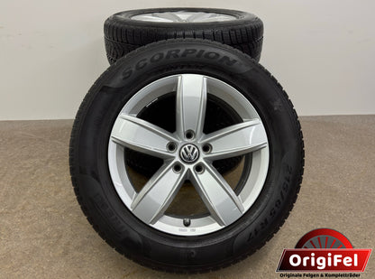 Top Original VW Tiguan II 2 Corvara 17 Zoll Felgen Alufelgen 6,5x17 ET38 5NA071497 KBA49906 RDKS Felgensatz MwSt. 5x112 (Winterreifen sind TRANSPORTSCHUTZ)